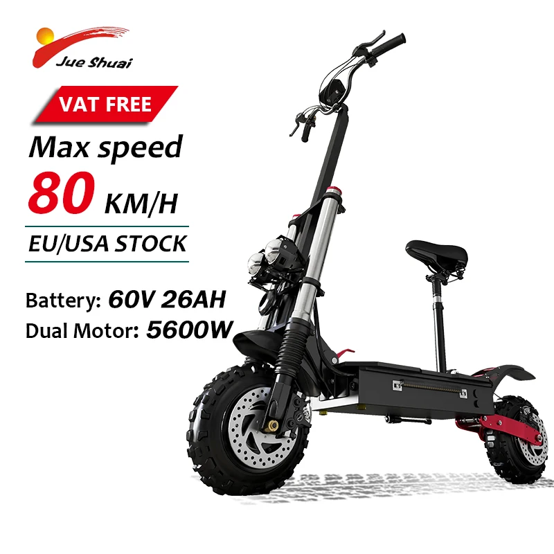 

Tax Free Electric Scooter 60V 26AH 5600W 6000W Dual Motor 11inch 13inch Tire Hydraulic Brakes Foldable Powerful E Scooter Seat