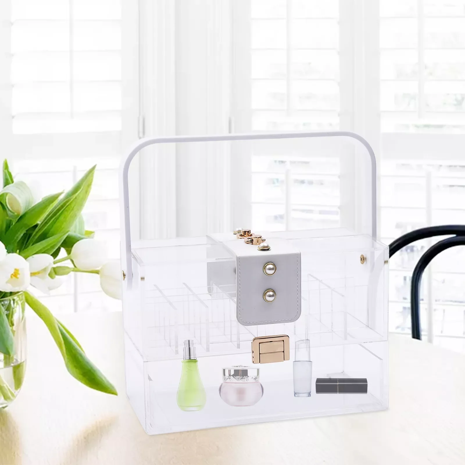 

Acrylic Cosmetics Storage Box Dustproof And Transparent Skin Care Product Storage Box Lipstick Storage Box Tabletop Cosmetic