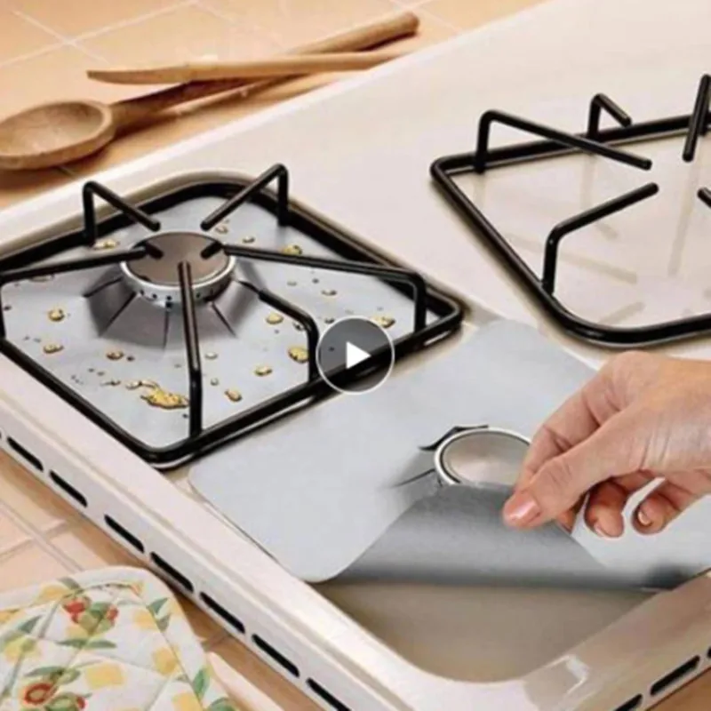 

4PCS Stove Protector Cover Liner Gas Stove Protector Gas Stove Stovetop Burner Protector Kitchen Accessories Mat Cooker Cover