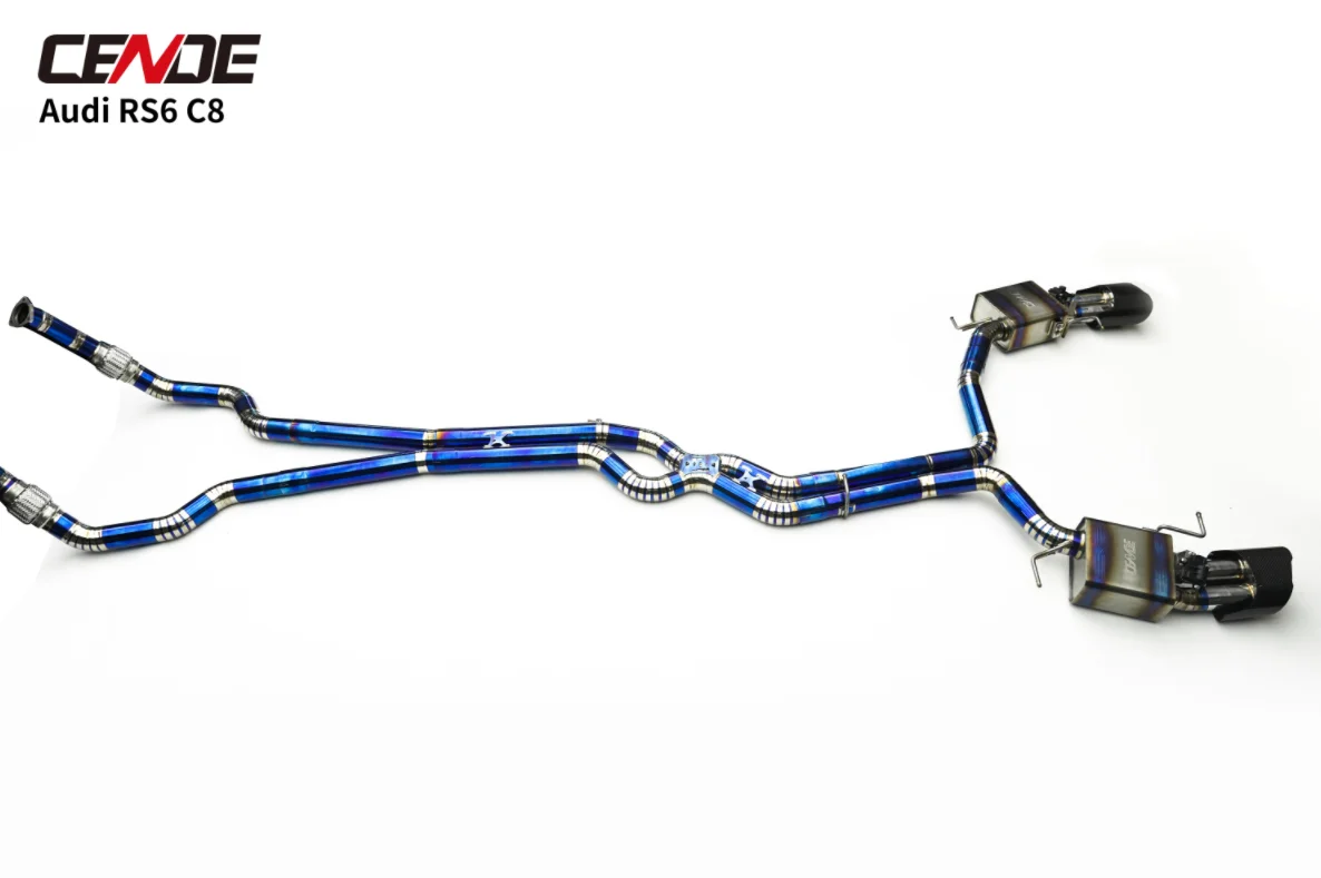Выхлопная система Dream Car New Cende Performance RS6 C8 Catback из нержавеющей стали 304 с титановыми электронными клапанами и карбоновыми насадками, гарантия 1 год (art.: 3920dbdf8dbcb) - 3920dbdf8dbcb