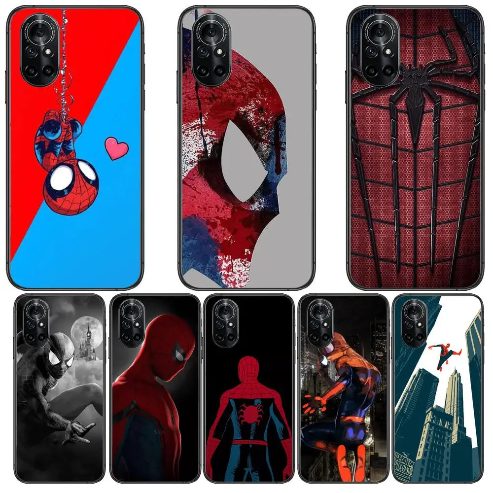 

Marvel Spiderman Clear Phone Case For Huawei Honor 20 10 9 8A 7 5T X Pro Lite 5G Black Etui Coque Hoesjes Comic Fash design