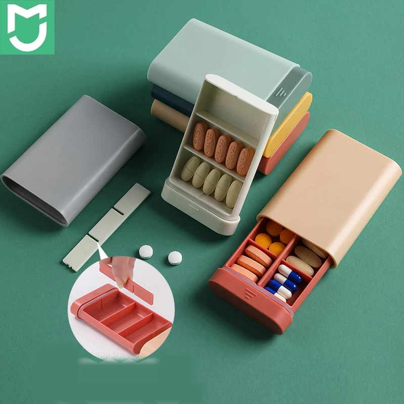 

Портативный контейнер для лекарств MIJIA, пластиковый дорожный многофункциональный контейнер для таблеток и капсул