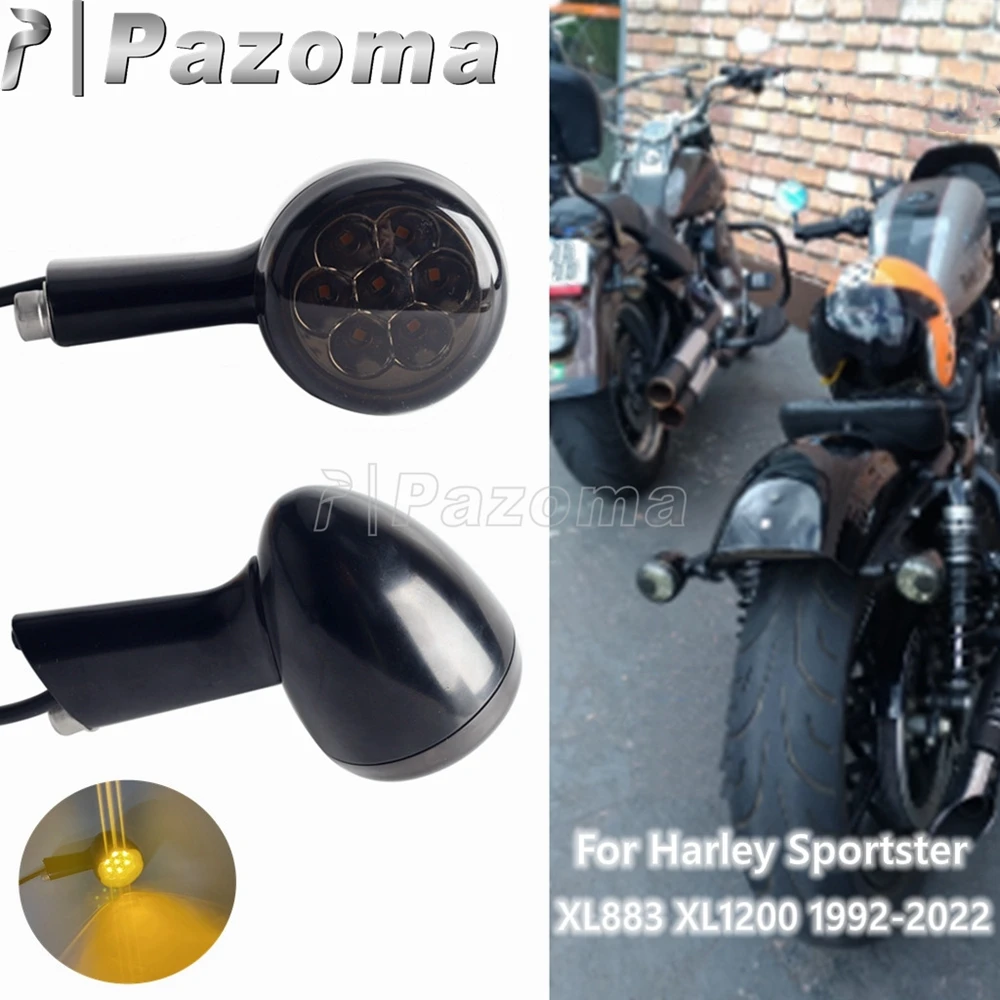 

Black Smoke Lens Motorcycle Rear LED Turn Signals Running Brake Tial Lights For Harley Sportster 1200 883 XL883 XL1200 1992-2022