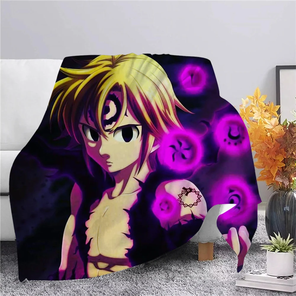 

Anime The Seven Deadly Sins Flannel Blanket 3D Print Meliodas Sin of Anger Dreamlike Style Blanket Bedspread Bedding Quilts