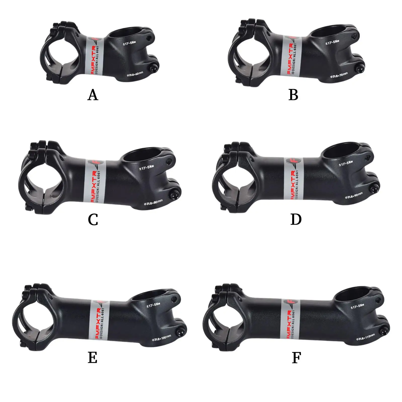 

MTB Bike Stem Bicycle Handlebar Stem 31.8mm Adjustable Riser Bar Clamp Black