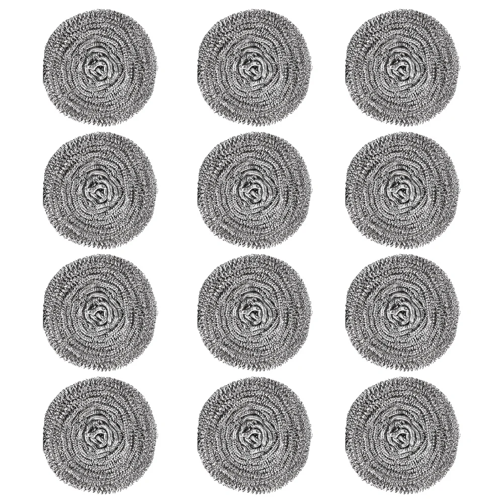 

12 Pcs Steel Wool Steel Wire Ball Cleaning Scrubber Metal Pot Brush Stainless Steel Kitchen Scrubber Pan Scrubber
