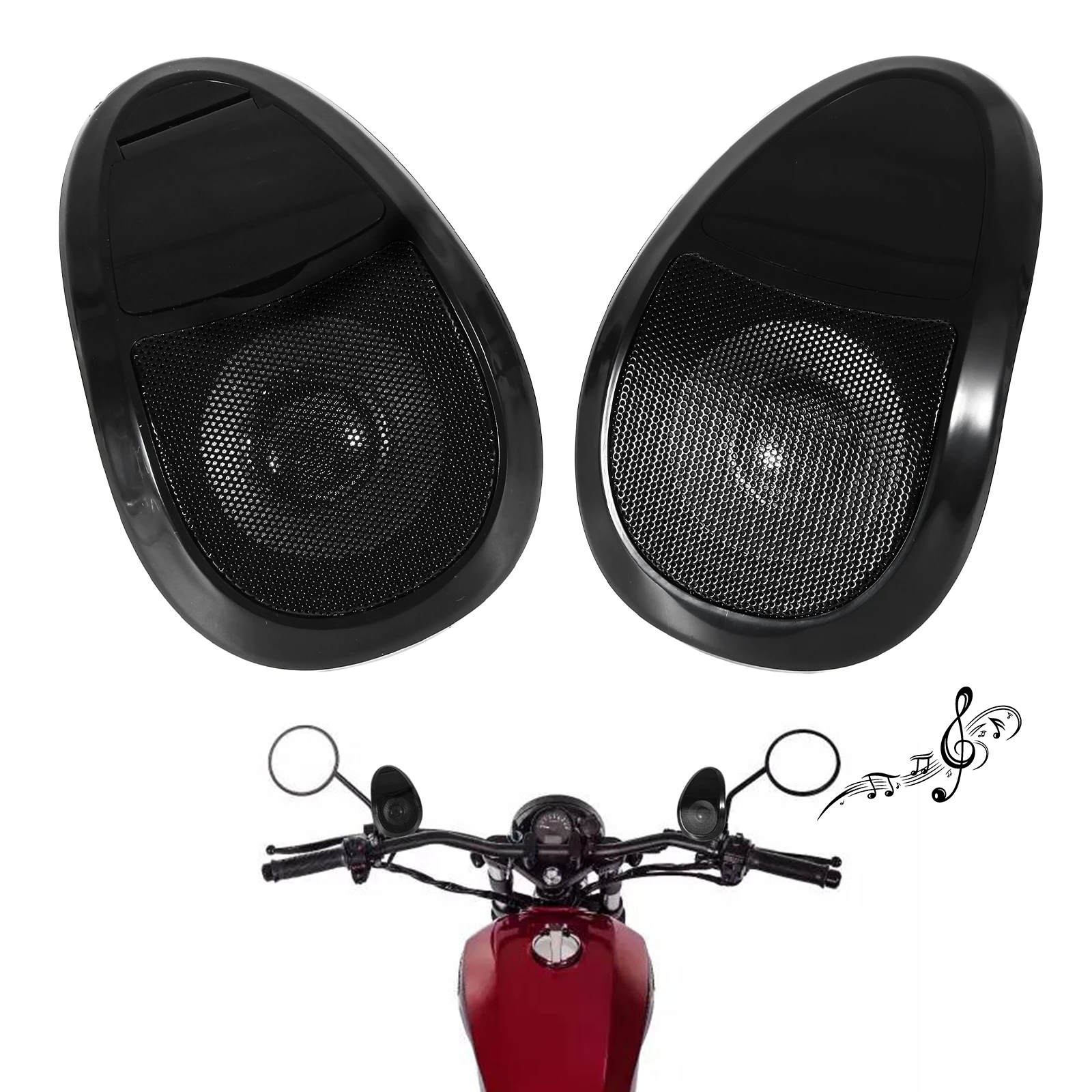 

2.5 Inch Motorcycle Bluetooth Speaker with LED Light MP3 FM Radio Player Speaker Stereo Audios with Mounting Bracket