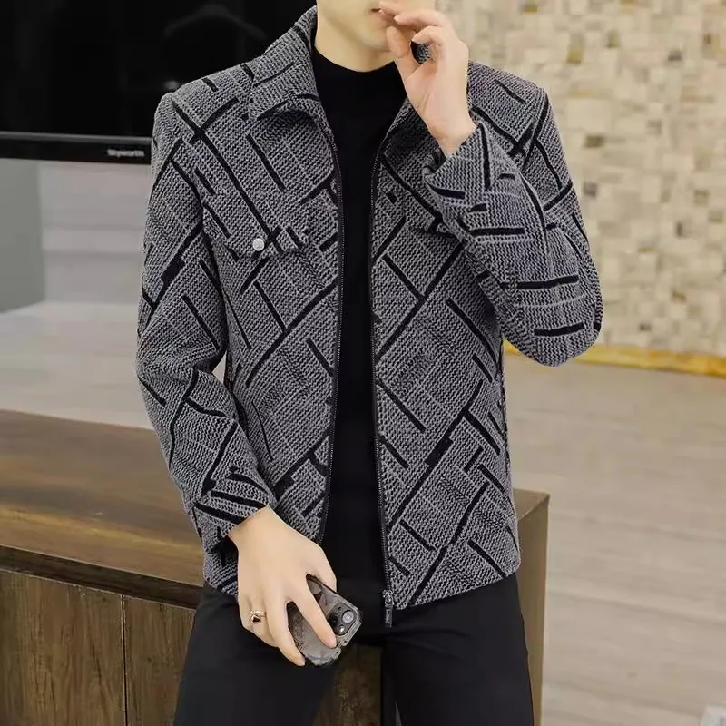 Осенне-зимние мужские шерстяные куртки приталенный повседневный деловой Тренч