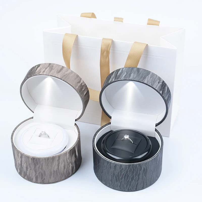 

Новинка, вращающаяся фотография, искусственная кожа, круглый чехол со светодиодсветильник кой для помолвки, фотография