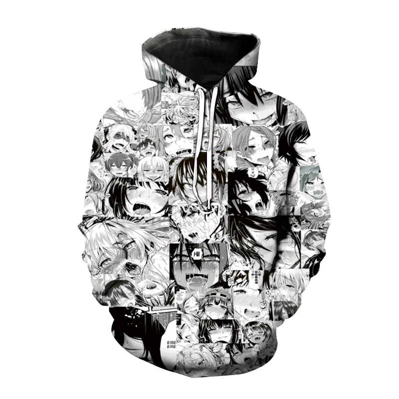 

New Autumn Winter Anime 3D Print Hoodie Men Women Shy Girl Face Sweatshirts Hentai Manga Streetwear Pullover Harajuku Boys Coat