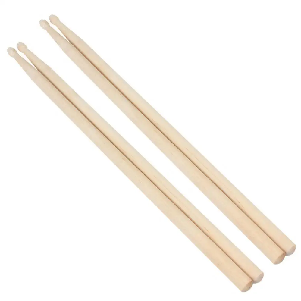 

2 Pairs Portable 7A Maple Wood Drum Sticks for Jazz Drum Exercise, Wood Tip Drumsticks