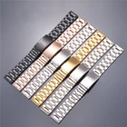 Ремешок из нержавеющей стали для наручных часов, браслет для galaxy watch 4 46 мм 42 мм active 40 мм 44 мм 24 мм 26 мм для seiko, 16 18 20 22 мм