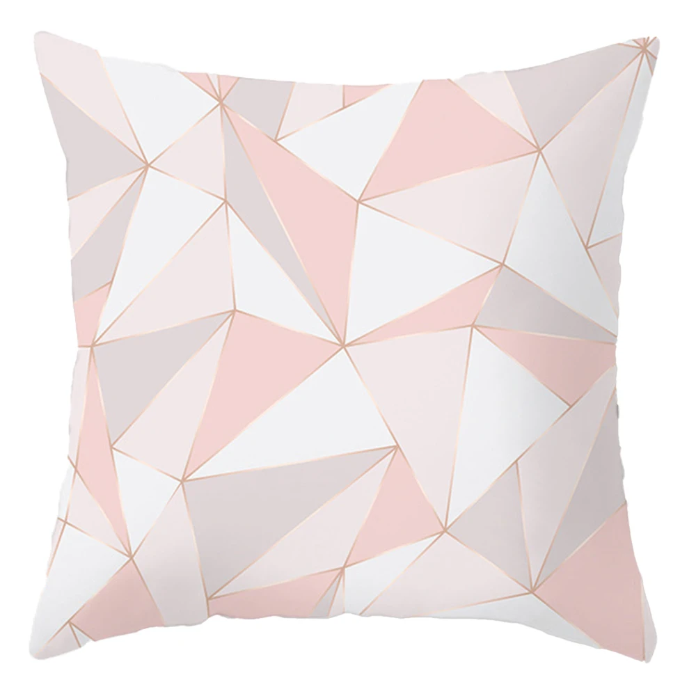 45x45cm Luxury Pink Feather Print Pillowcase Geometric Marble Pillow Case Cushion Cover Pillowcases Covers Decorative |