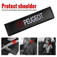 1pcs carbon fiber seat belt covers car shoulder pad protector cushion for peugeot 206 308 3008 208 307 207 407 2008 508 5008 rcz