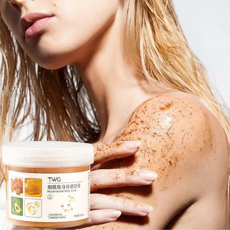

250g Body Scrub Niacinamide Exfoliator For Women Body Care Moisturize Skin Deep Cleansing Mud Rub Shower Cream For Home Spa