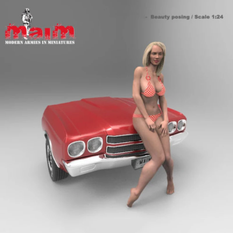 

1/24 Scale Resin Figure Model Beauty Posing (No Car) Unassembled and Unpainted Kit