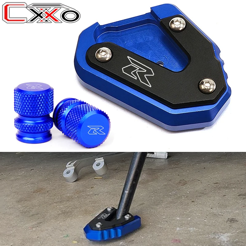

For Suzuki GSXR 600 GSX-R 750 GSXR 1000 R/X 2009-2023 Motorcycle CNC Side Stand Enlarge Kickstand Extension Tire Valve Air Caps