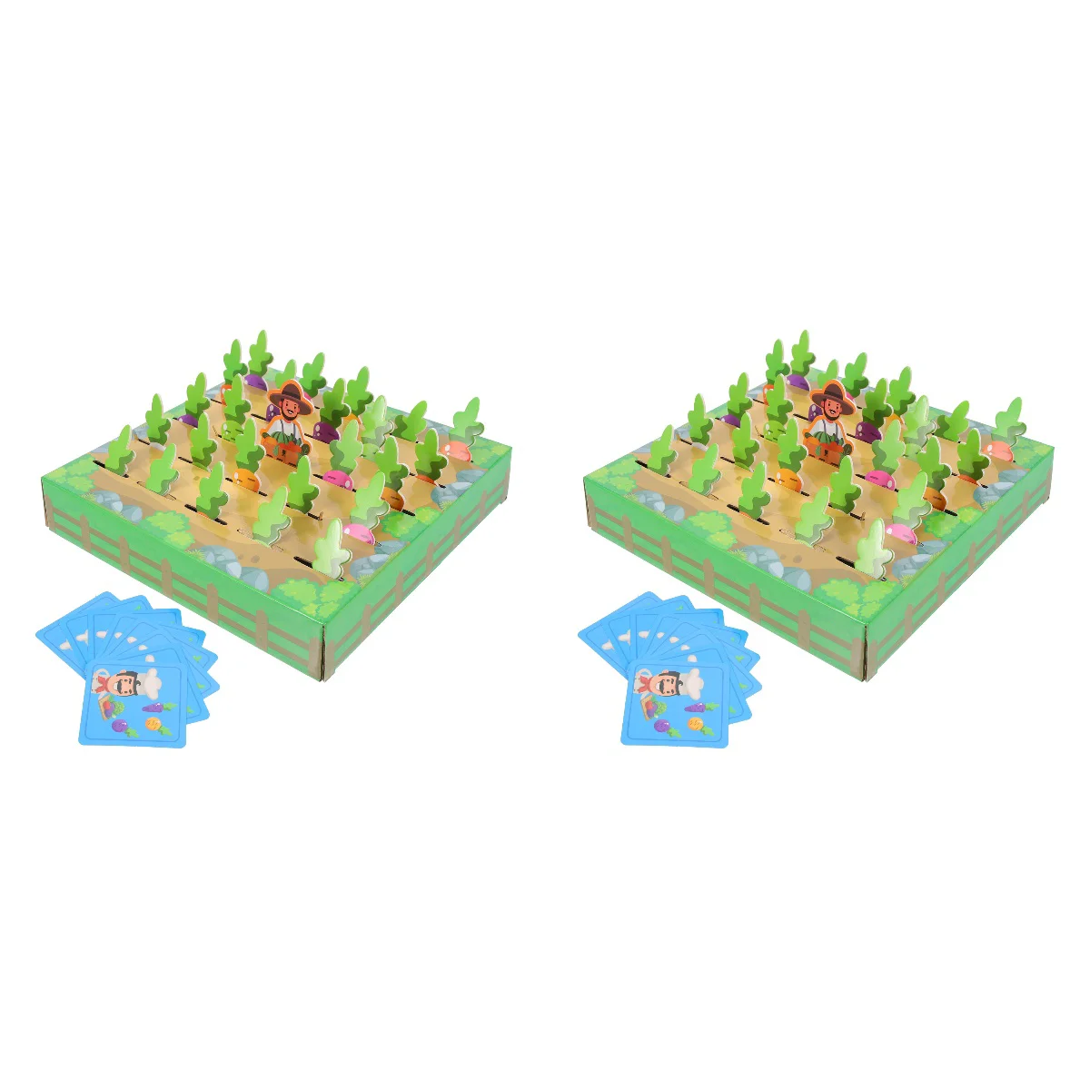 

2 Boxes of Kids Memory Color Shape Cognition Pulling Carrot Game Educational