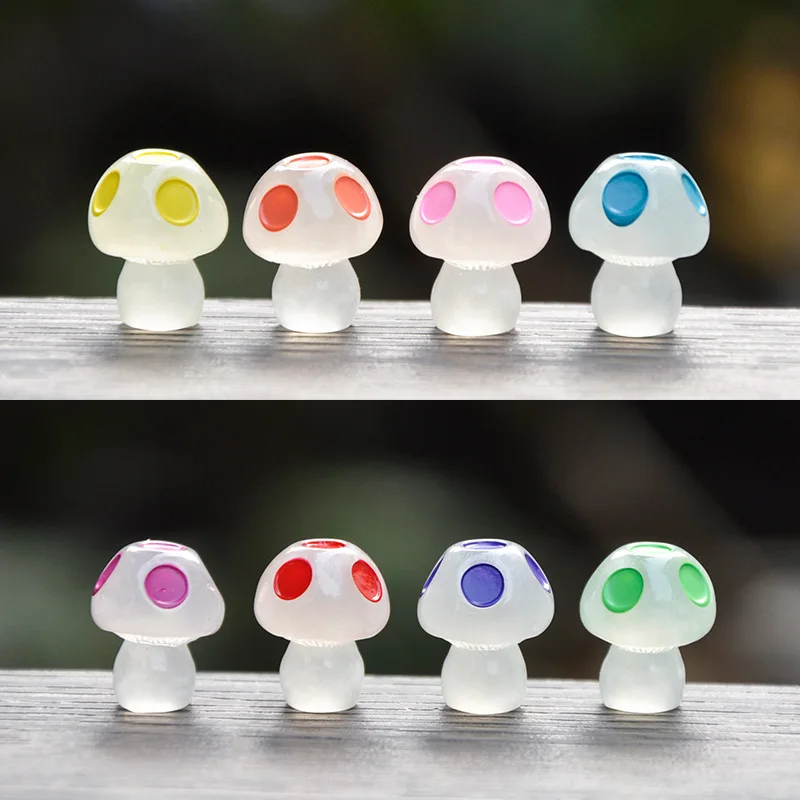 

Mini Small Luminous Mushroom Resin Ornaments Creative Micro Landscape Bonsai DIY Landscape Decoration Doll