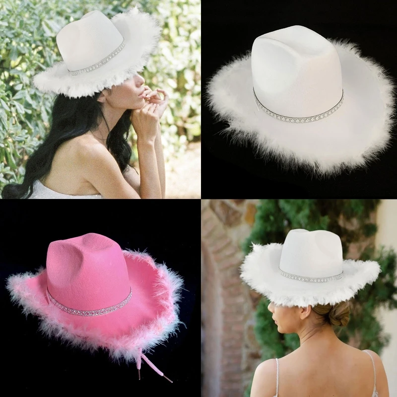 

Large Feather Brim Women Men Fedora Hat for Winter Autumn Elegant Lady Trilby Felt Homburg Church Jazz Hat Adjustable