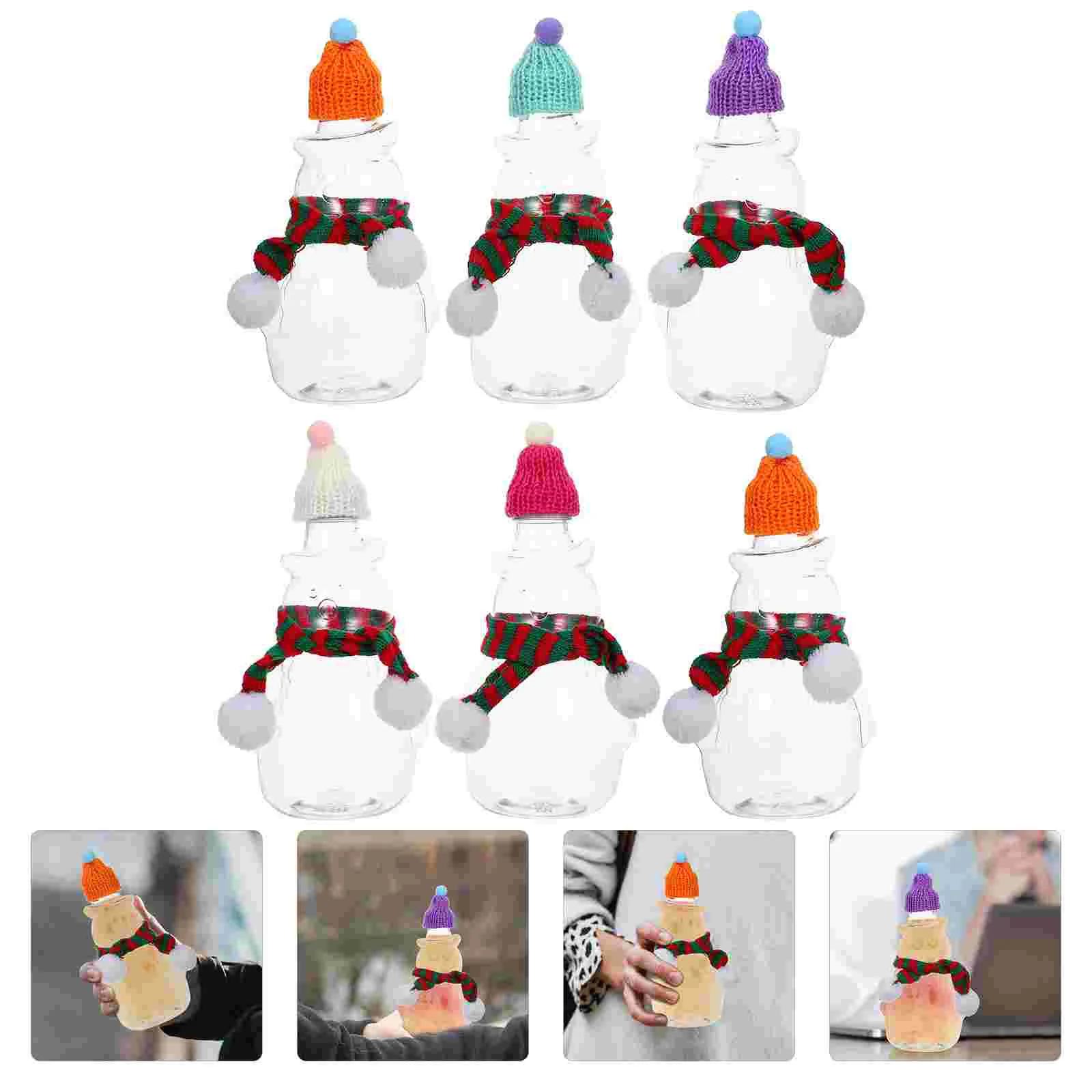 

Bottleschristmasbottlewater Beverage Drinkdrinking Party Containers Empty Snowman Teaxmas Clear Airtight Reusable Juicing Santa