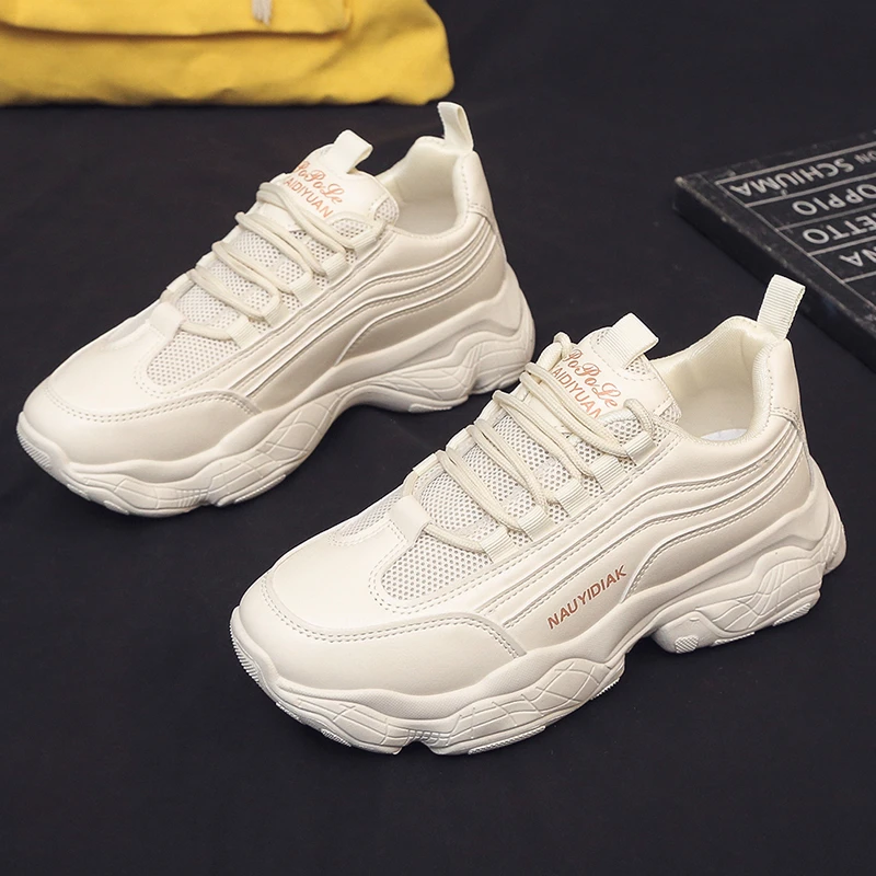 

2022 Spring New White Sneakers Women Casual Shoes Woman Pu Leather Vulcanized Shoes Tenis Feminino Platform Sneaker Rubber