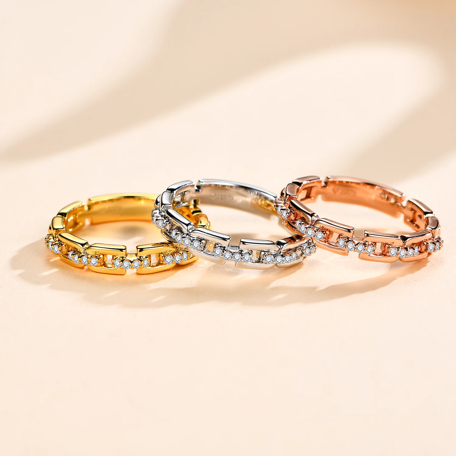 CHARMING 2025 элегантные кольца с муассанитом лабораторный бриллиант для унисекс