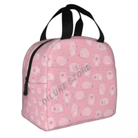 kawaii pig insulated lunch bags print food case cooler warm bento box for kids lunch box for school