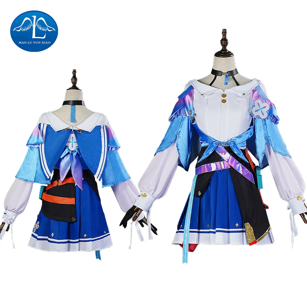 

Honkai Star Rail March 7th Cosplay Costume Anime Game Cosplay Blue Uniform Outfits Halloween Costume Anime Dresses for Girls