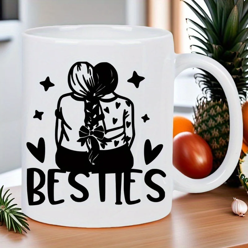Керамическая кофейная кружка BESTIES на 11 унций — многоразовая, Insulted, Trvel Mug, только Hnd-Wsh — идеально подходит для любителей кофе, белая кружка для мужчин и женщин (art.: 3920ce2aa1876) - 3920ce2aa1876