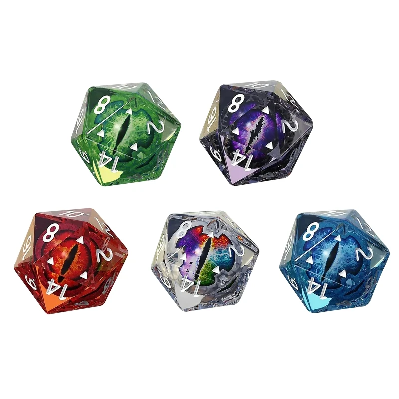 

Y1QE Polyhedral Crystal Dice Resin Crafts 20 Sided D20 Dice Multi Faces Sculpture Digital Dices for Bar Pub Club Party Games