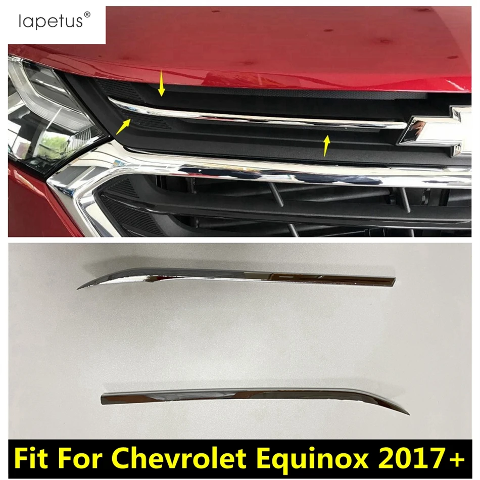 

2 Pcs Chrome Front Head Middle Grille Grill Lid Strip Decor Molding Cover Trim Accessories For Chevrolet Equinox 2017 - 2022