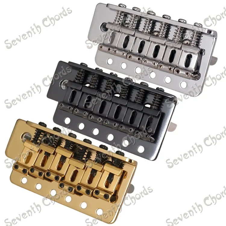 

A Set 6 String Vintage Saddle Tremolo Bridge System With Whammy Bar for Electric Guitar / Chrome - Black - Gold for choose