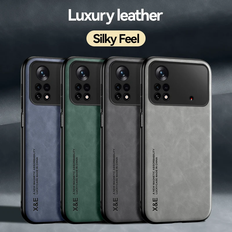 

POCO X4 Pro Luxury Phone Case for Funda Xiaomi POCO M4 Pro X4 F4 GT X3 NFC F3 M3 Cases Skin-friendly Leather Magnetic Back Cover