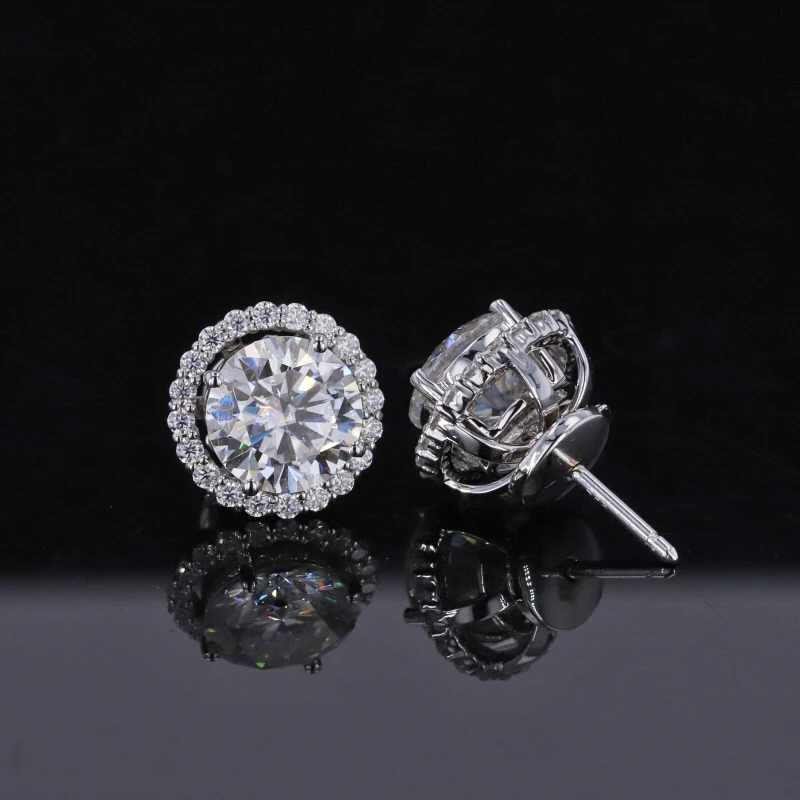 7 5 мм бриллиантовая огранка DEF Цвет Муассанит Бриллиант 14 К Белый однотонный