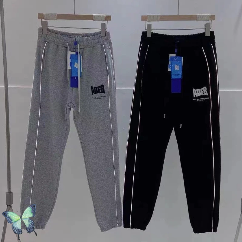 

2022 Fashion Harem Trouser Pant Stripe Reflective Ader Error Oversize Couple Sweatpants