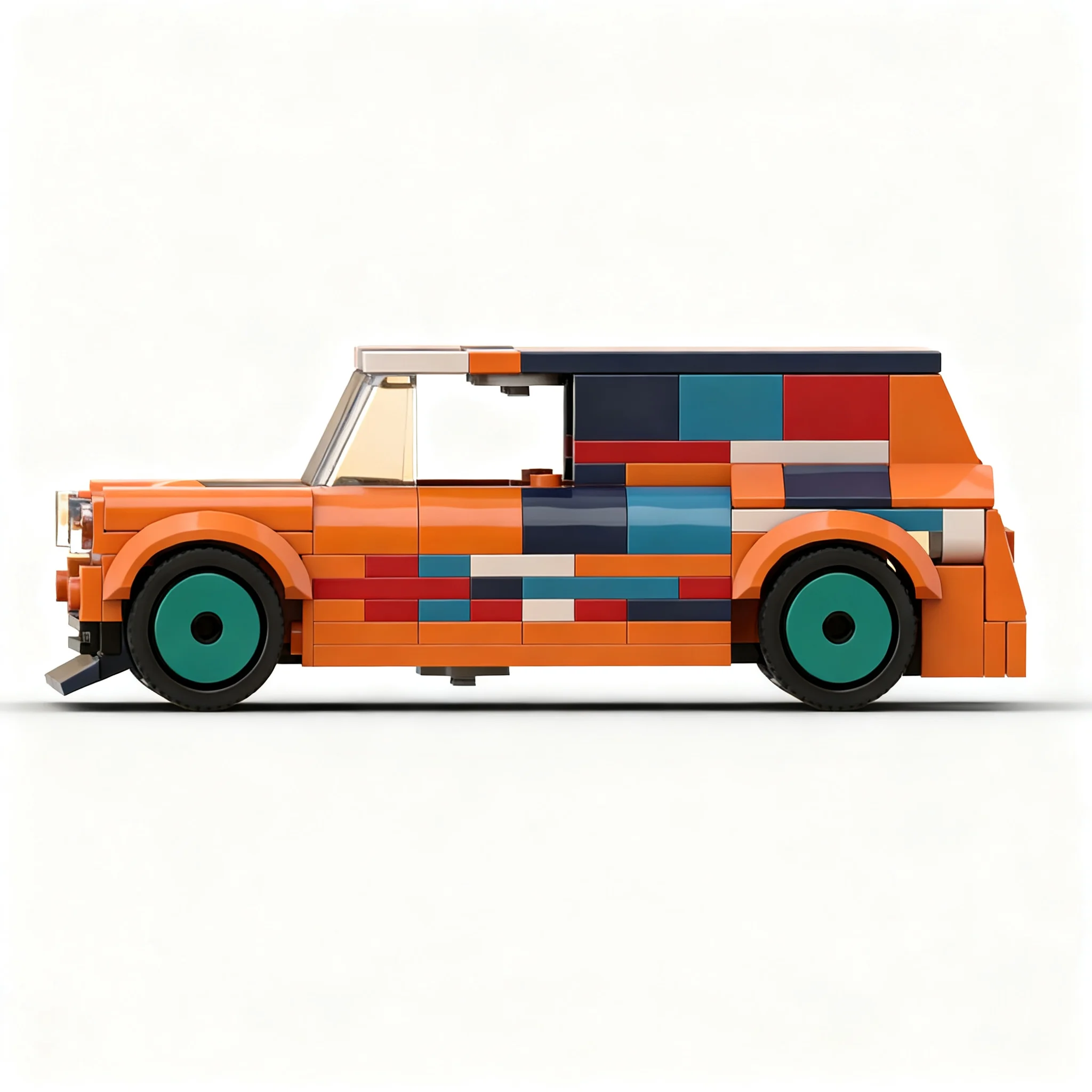 Фото 217 деталей MOC Austin MINI Van, вдохновленный Hotwheels, модель «Городские чемпионы», строительные блоки, конструктор, идея для творчества, искусство. №3