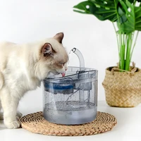 2l intelligent cat water fountain with faucet dog water dispenser transparent drinker pet drinking filters transparent coniglio