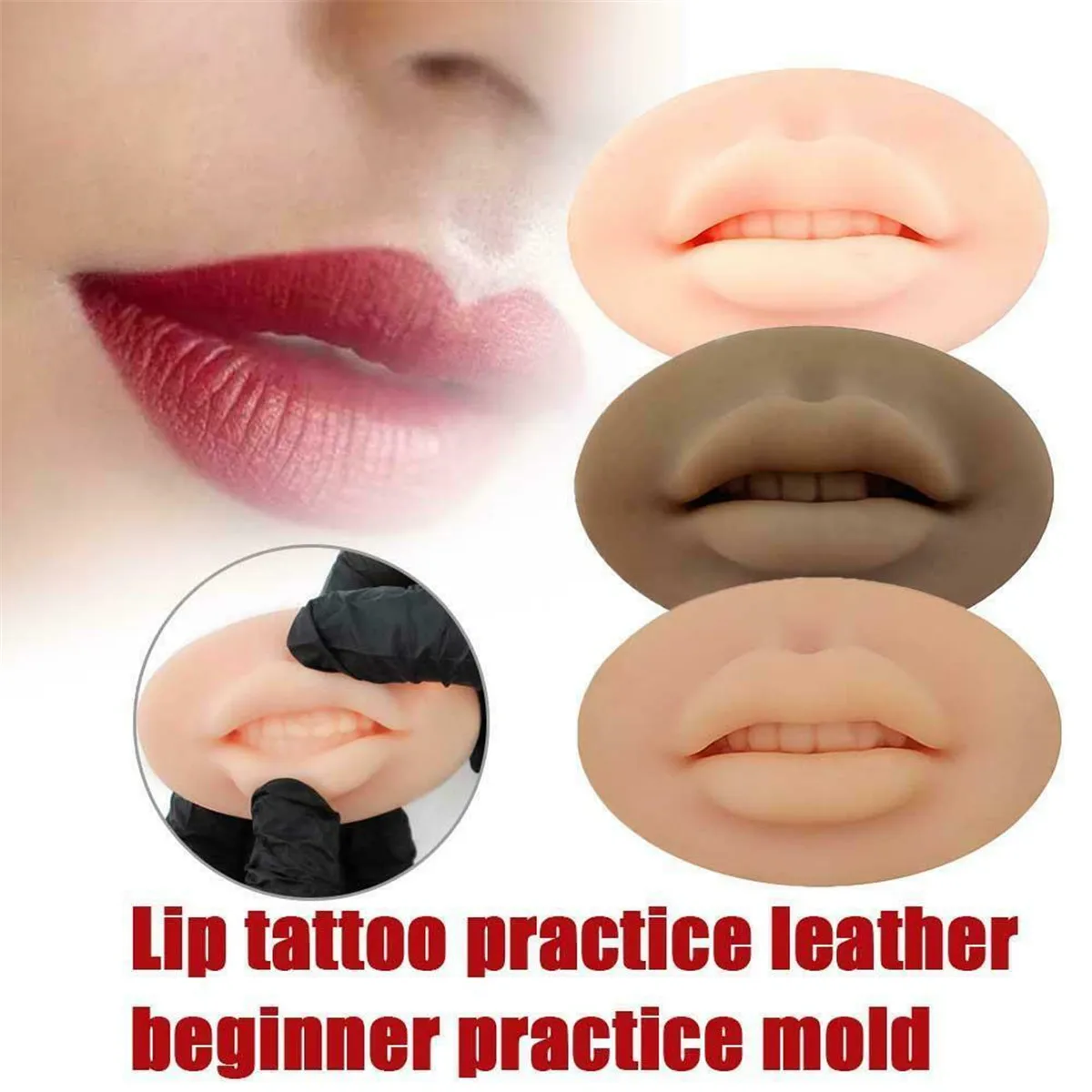 

Open Mouth Lips 3D Silicone Practice Skin Microblading Lip Blush Makeup Training