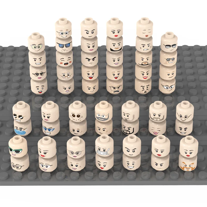 56 шт. 3626 фигурки головы лица креативный смех крик милое выражение самодельные