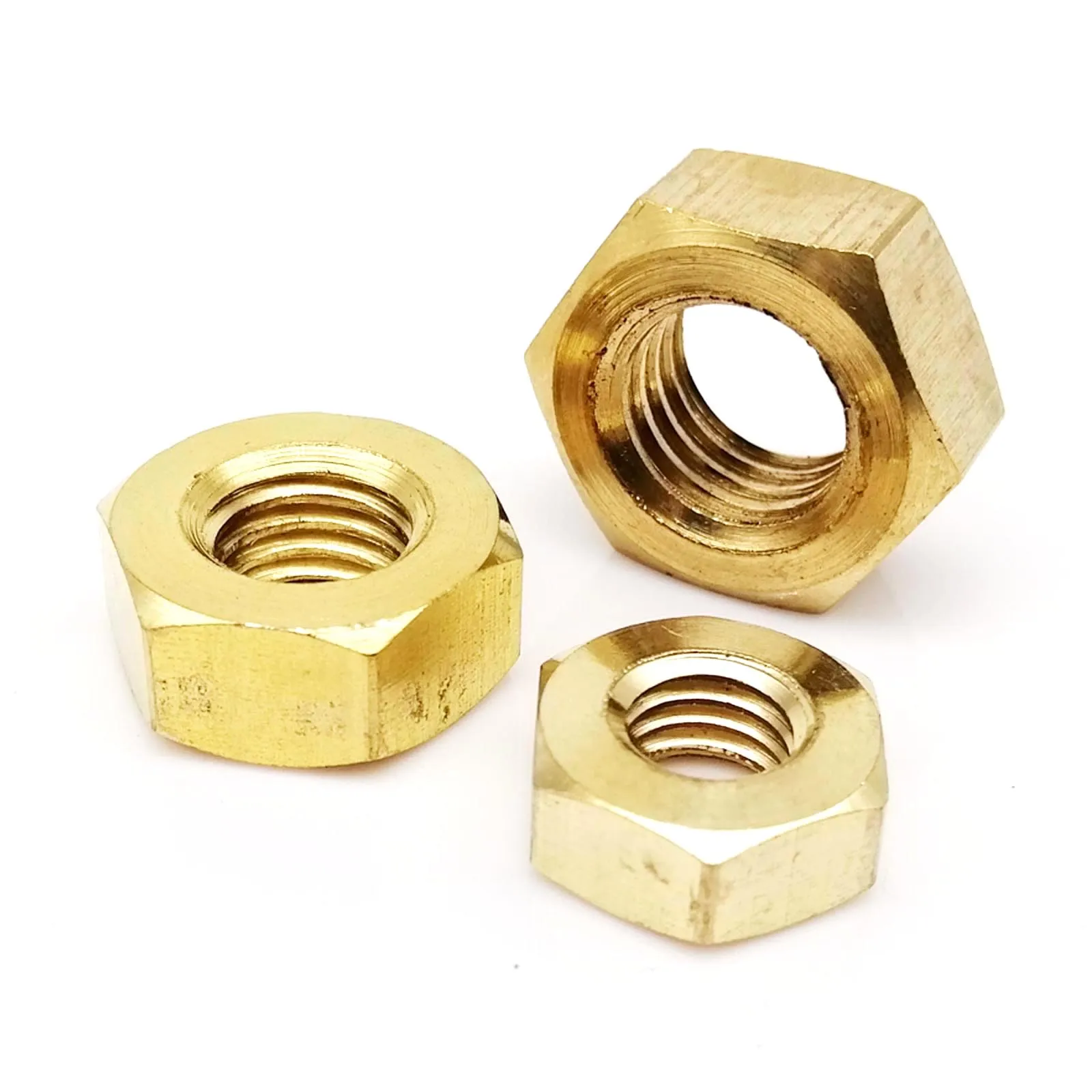 

5/10/25/50/100pcs DIN934 M1 M1.2 M1.4 M1.6 M2 M2.5 M3 M4 M5 M6 M8 M10 M12 Solid Brass Copper Hex Nut Hexagon Nut