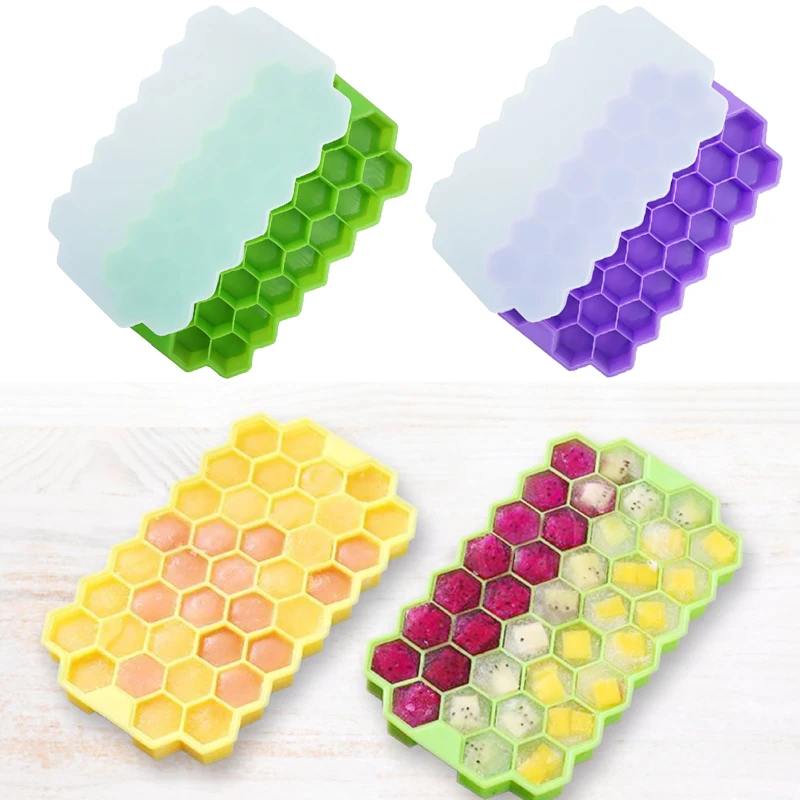 

Honeycomb Ice Mold Ice Mold Silicone Food Mold Drink Whiskey Cocktail Shaped Trays Silicone Ice Mold BPA Free Ice Mold with Lids