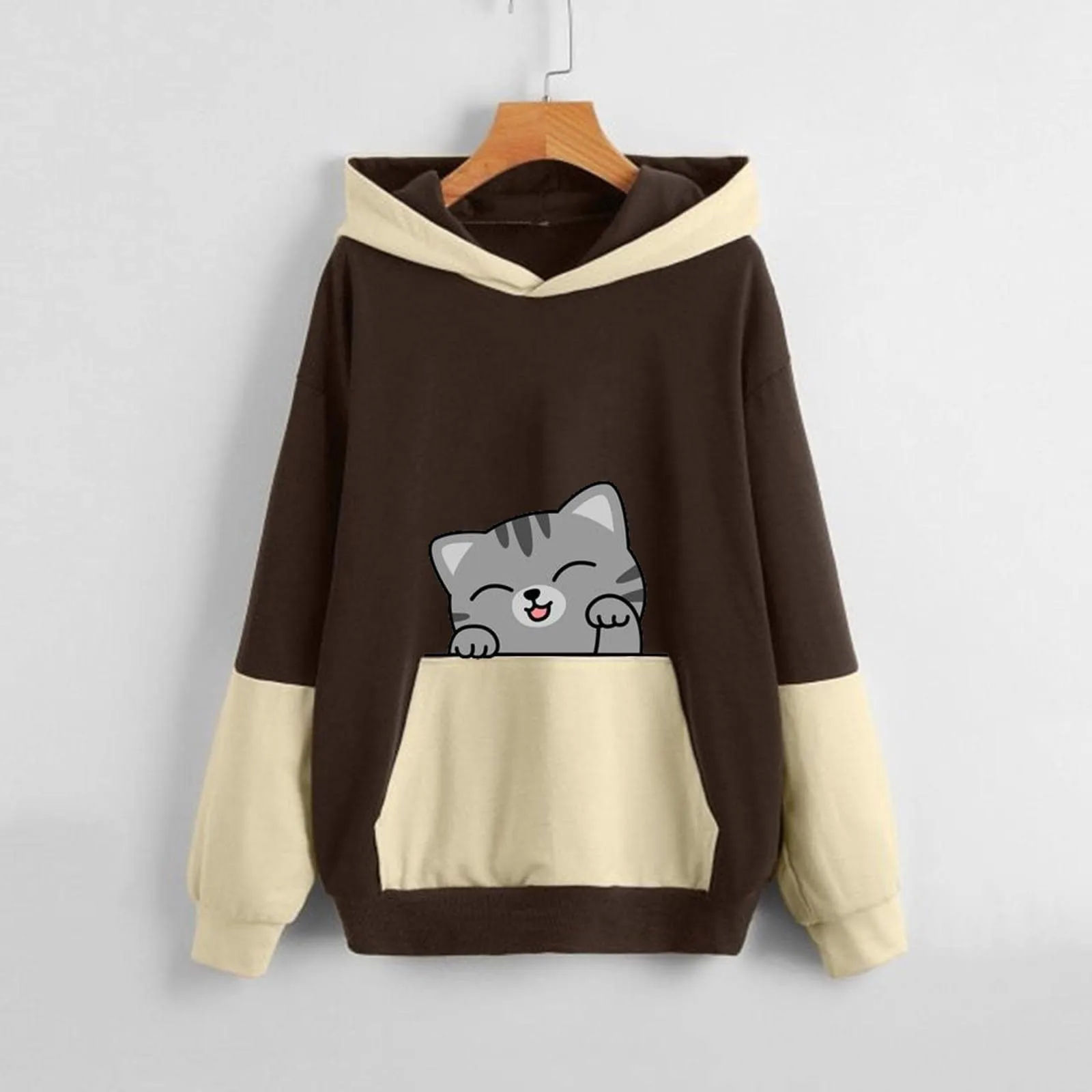 

Женские толстовки, пуловеры, толстовки с принтом милого кота, осенние свитера для женщин, милый пуловер для подростков, куртка, толстовки дл...