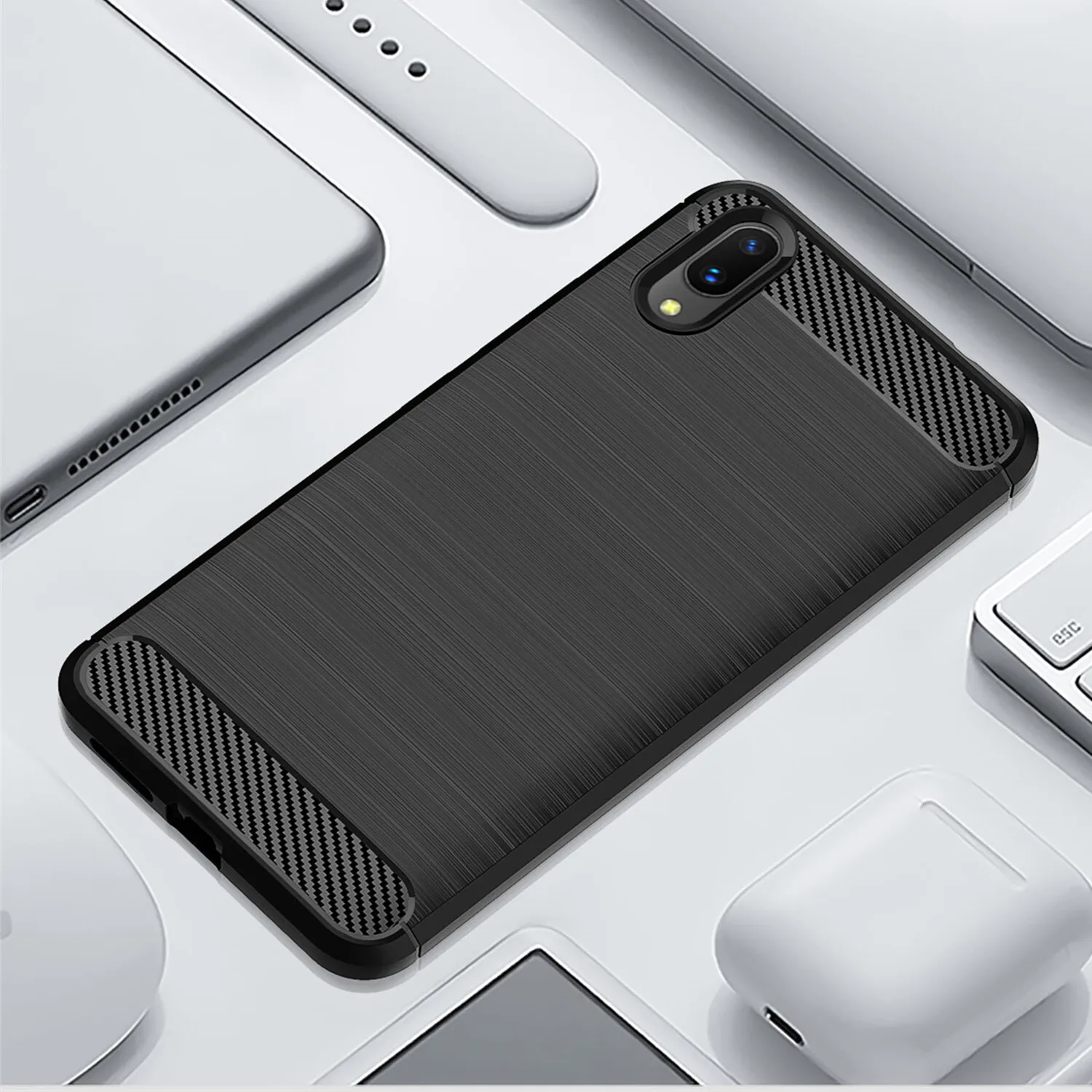 Модный мобильный чехол X21 X21i Plus UD противоударный из кабонового волокна для Vivo X20