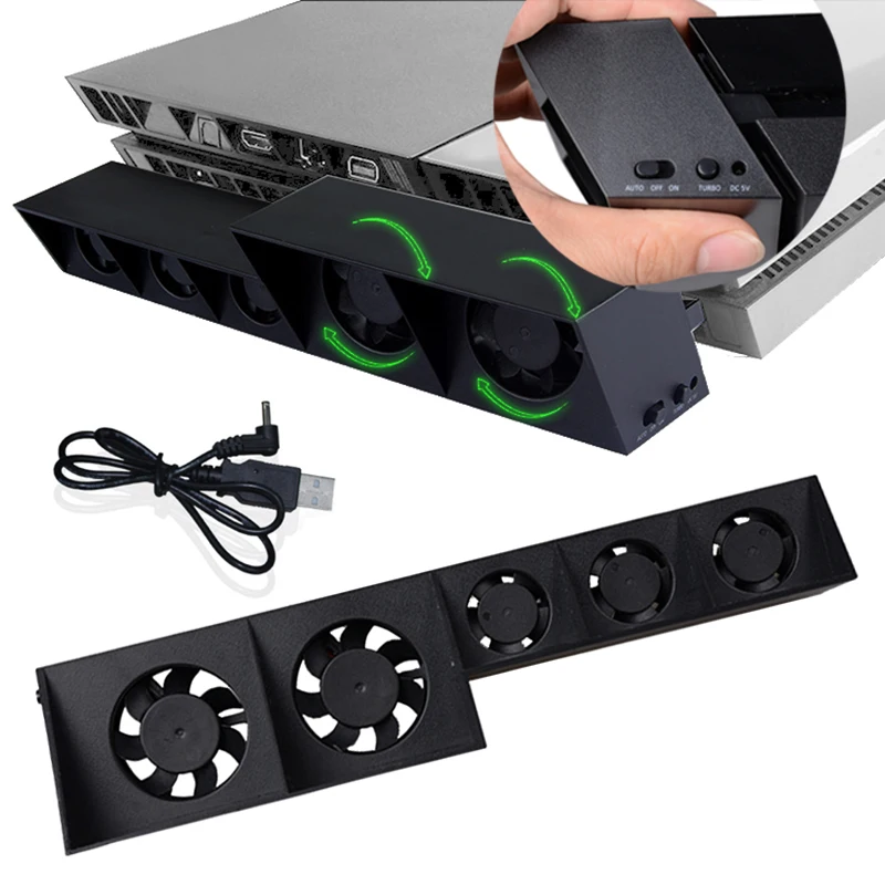 

PS4 Accessories Cooling Fan Play Station 4 Host Cooler External Turbo Temperature Control Fan for SONY Playstation 4