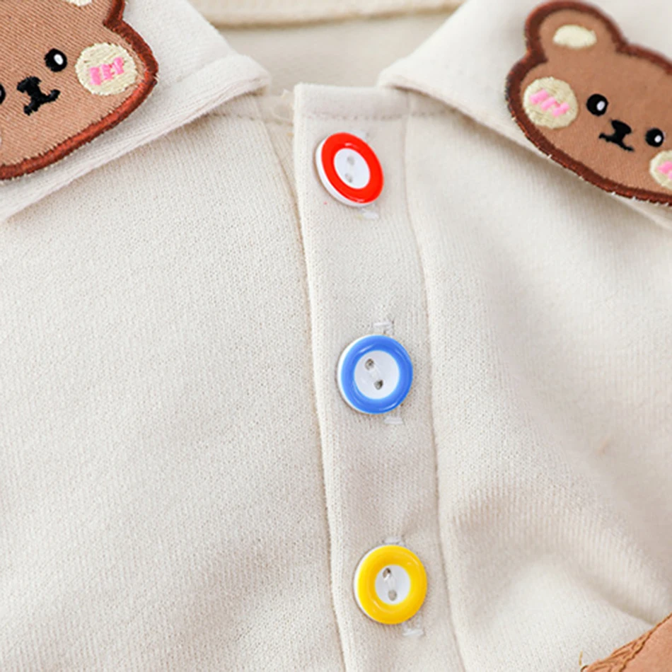 Cute Rabbit Overalls Girls Clothing Two-piece set + Baby Girl clothes Autumn Short-Sleeve Denim Overalls Suit Solid Color Shirt