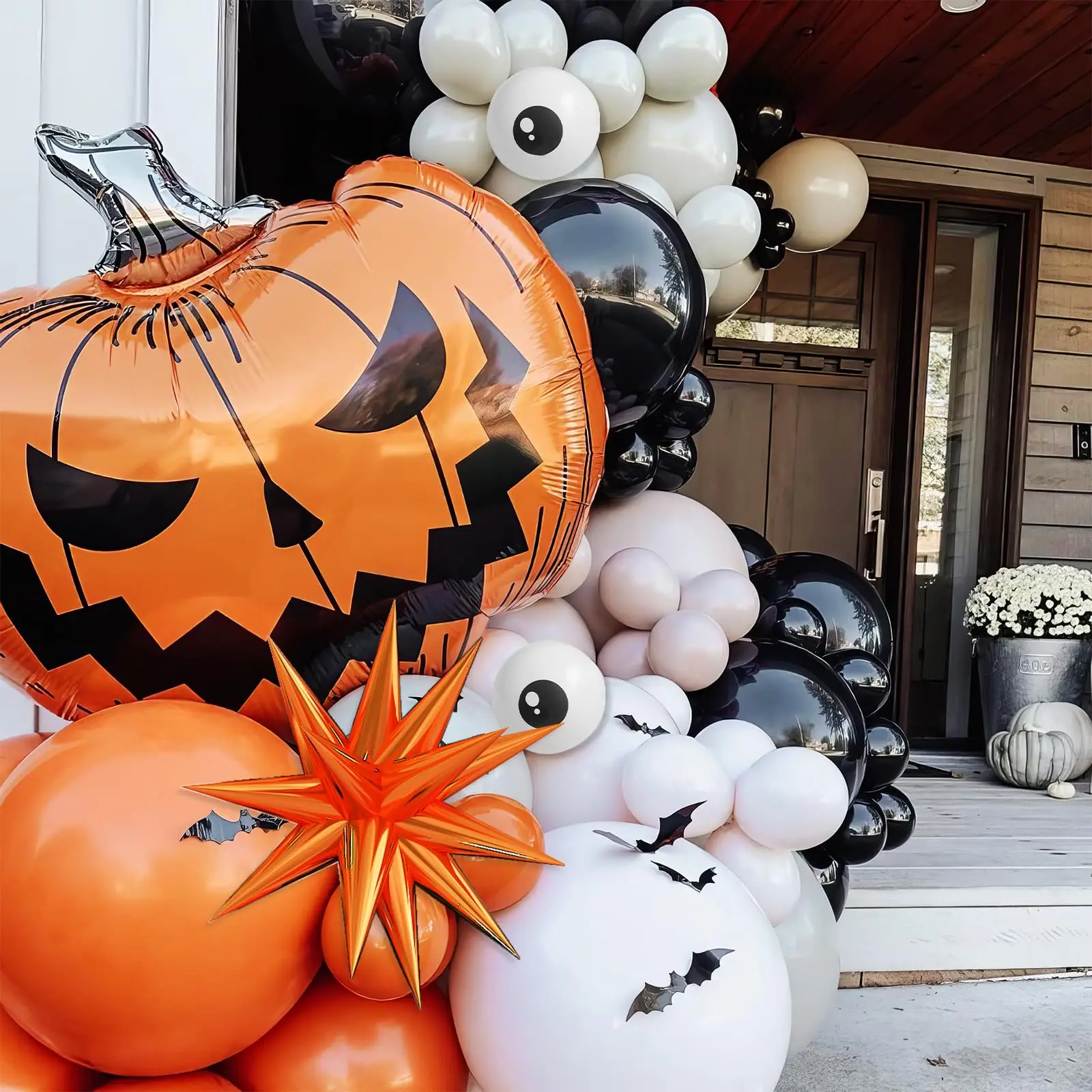 116 шт. гирлянда с оранжевыми черными и белыми воздушными Шарами на Хэллоуин