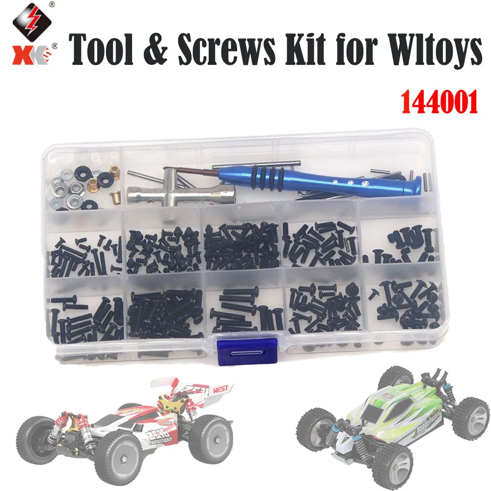 RC Car Tool & Metal Screws Nuts Box Kit Set Allen Key Machine Wire Bolt Wrench for Wltoys 1/14 144001 Model Toy Part Accessories