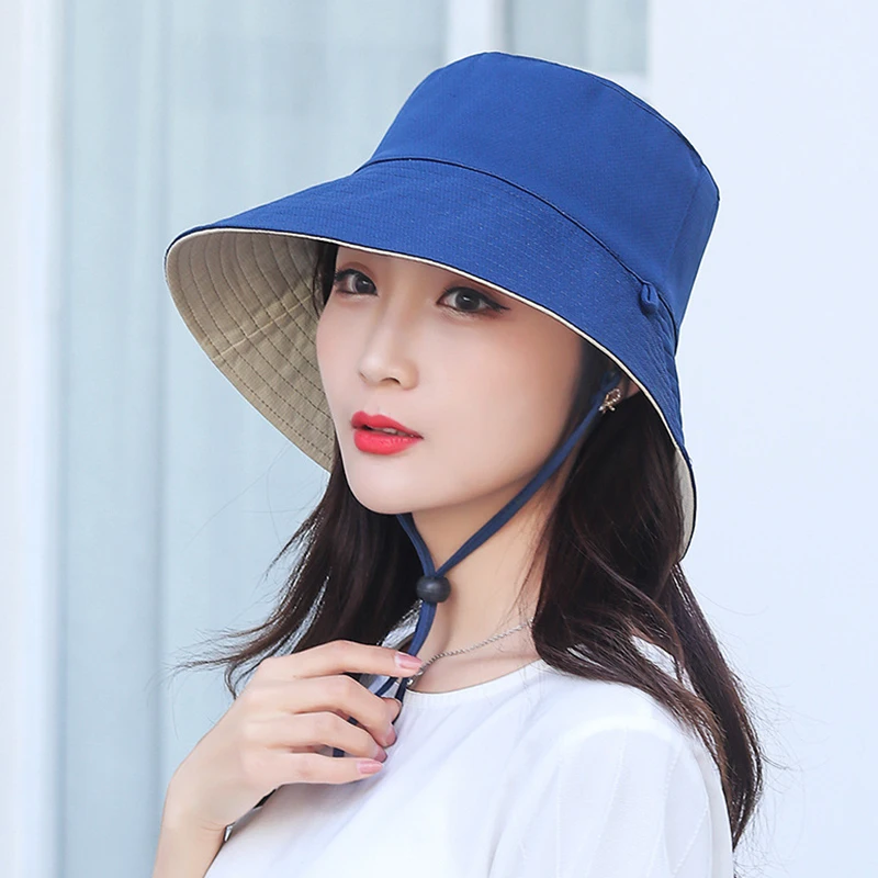 Шляпа женская пляжная двусторонняя шляпа для путешествий и рыбалки дышащая с