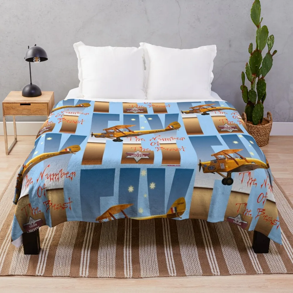 Fly Design - Tiger Moth VH-BAR Австралия 20141004 Одеяло для кровати модное волосатое летнее